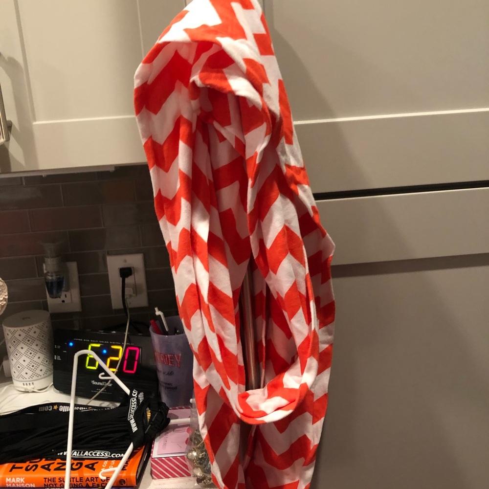Orange & White chevron infinity scarf